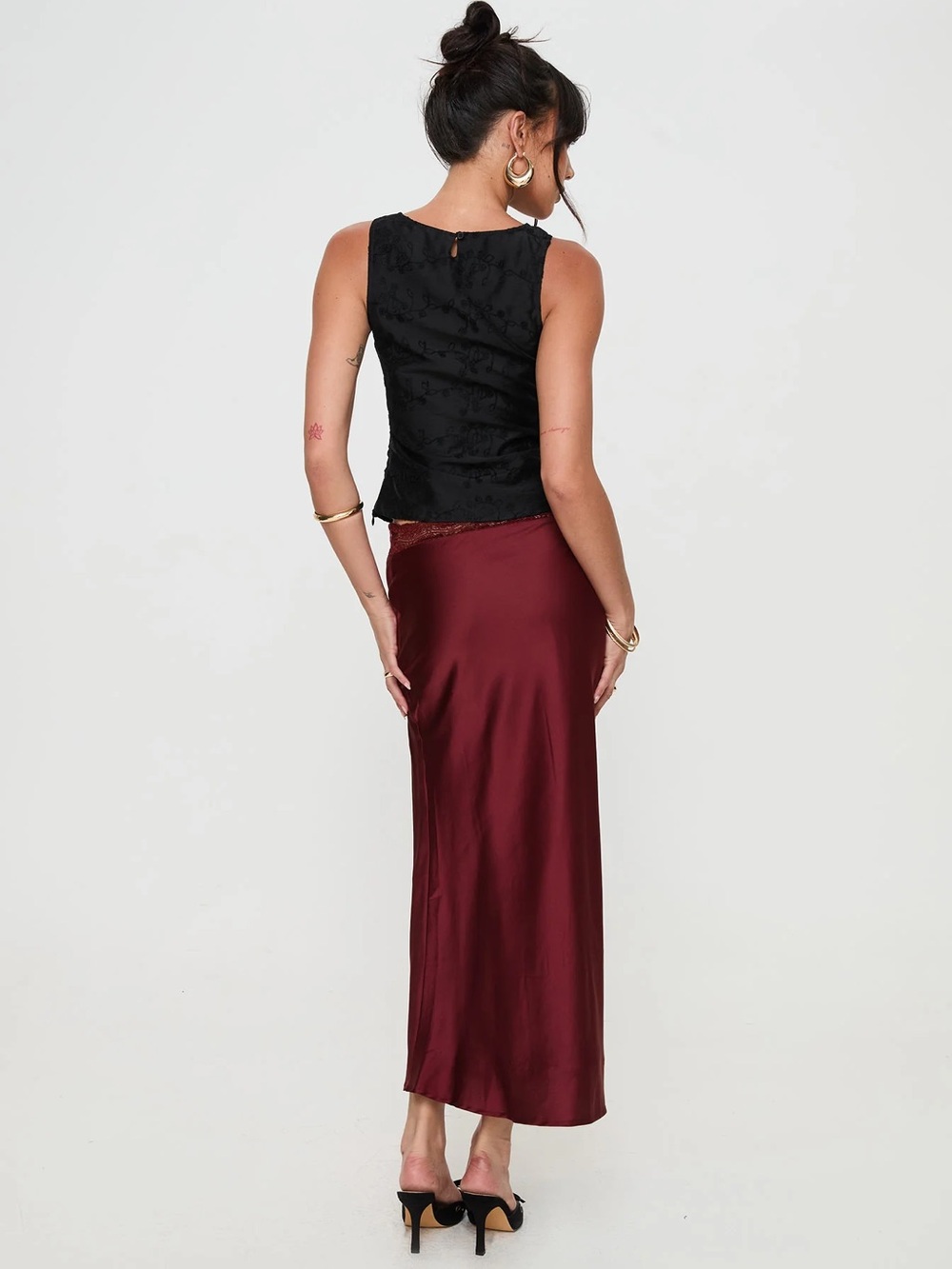 Princess Polly The Charmaine Maxi Skirt Burgundy - Picture 5 of 14